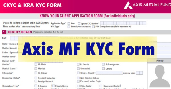 Axis MF KYC Form for non individuals