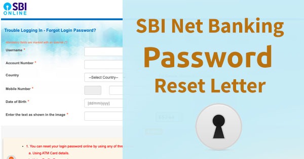 SBI Internet Banking Password Reset Letter