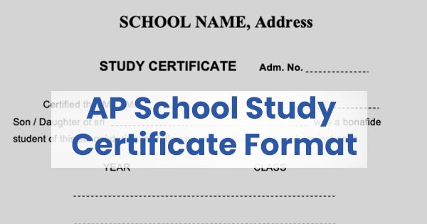 AP school study certificate format pdf