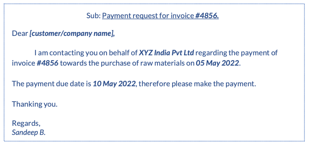sample payment follow up email to client