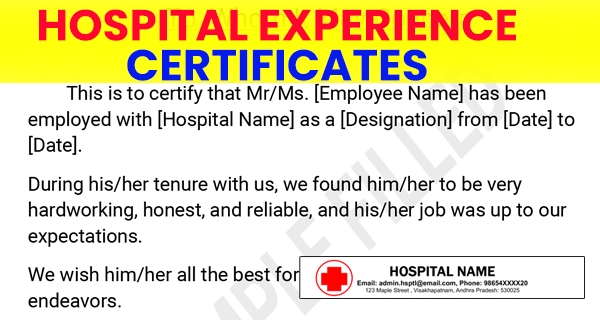 Hospital Experience Certificate Maker Online